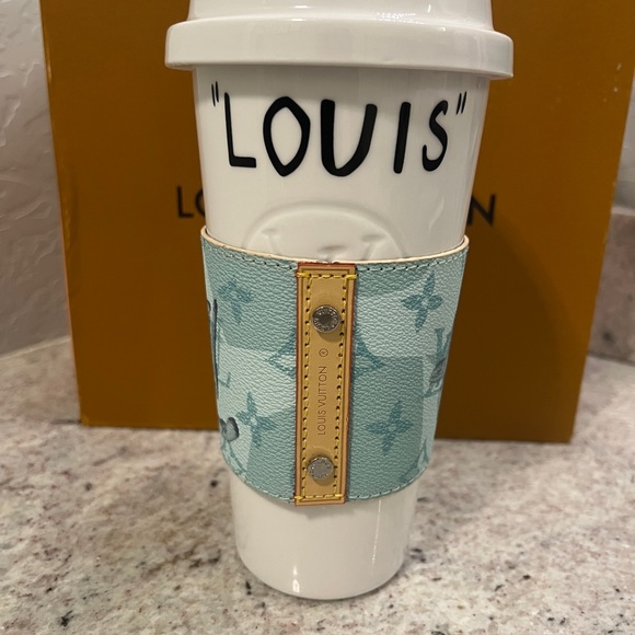Louis Vuitton Travel Mug with Blue Monogram Sleeve - Picture 4 of 5